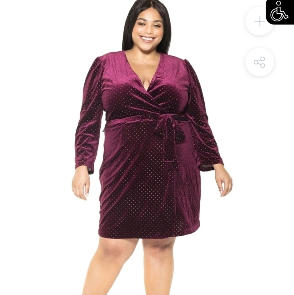 ALEXIA ADMORAMELIA WRAP DRESS - PLUS SIZE 3X